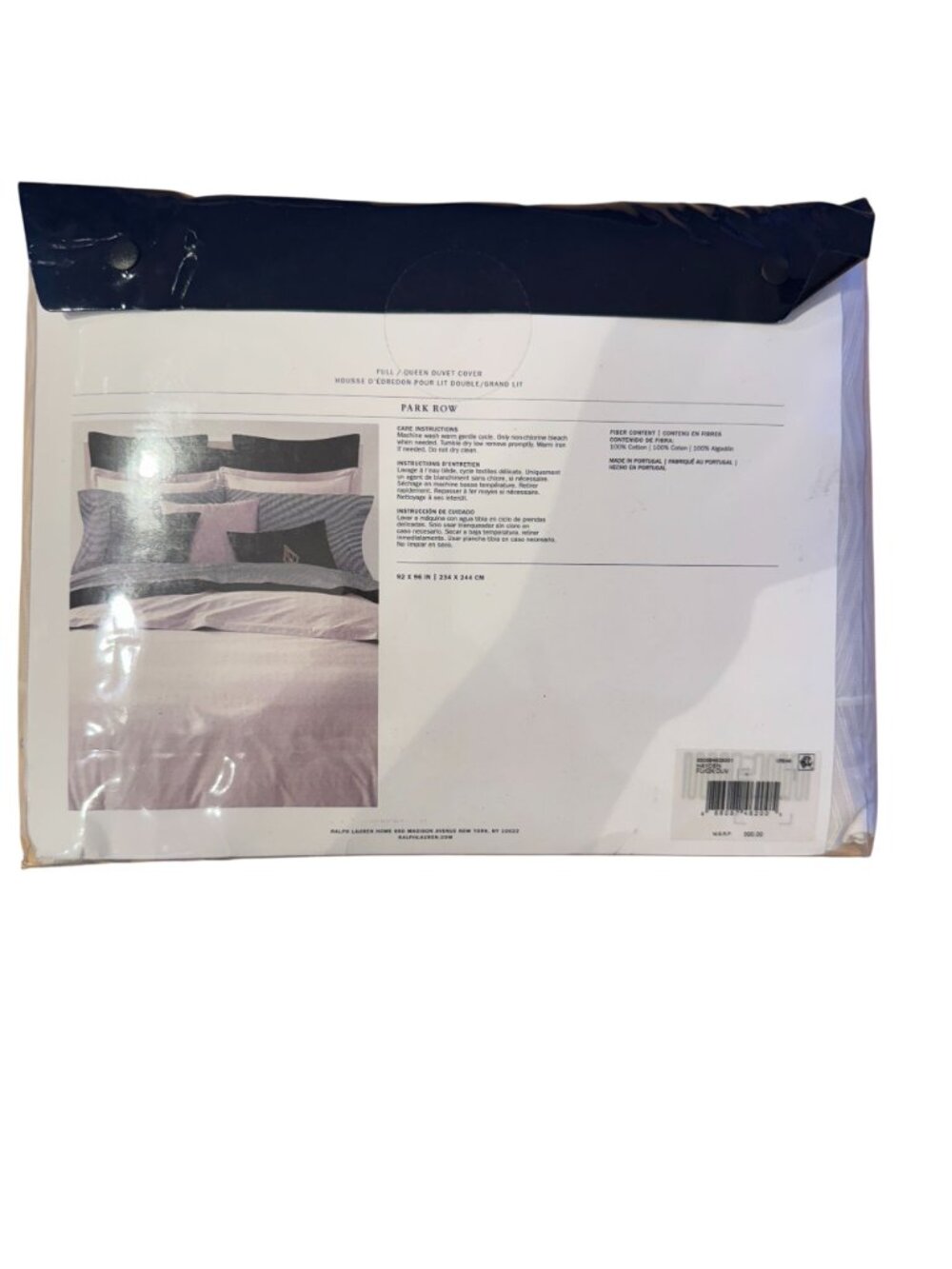 Ralph Lauren Park Row Full/Queen Duvet Cover Cream 92x96 NEW - Picture 3 of 6